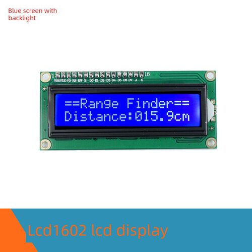 Lcd1602液晶显示屏蓝色屏幕背光字符类型1602A液晶屏幕测试焊针头