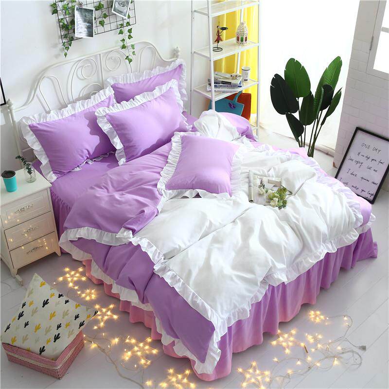 正品韩版床罩式四件套床裙春秋纯公主风热卖全棉被套15m色1.8.米4