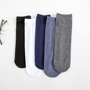 透气冰丝防臭 中筒袜子丝光袜薄款 丝袜男式 天网袜薄男黑色男士