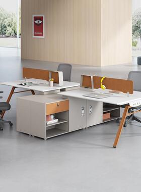 E0财务办公桌简约现代轻奢职员桌办公室职工四人位工位文员桌子