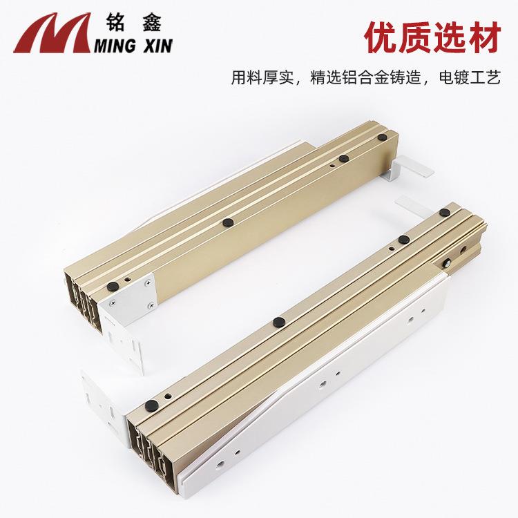 隐藏平推多节抽拉伸缩折叠导轨五金配件 多功能橱柜餐桌抽屉滑轨