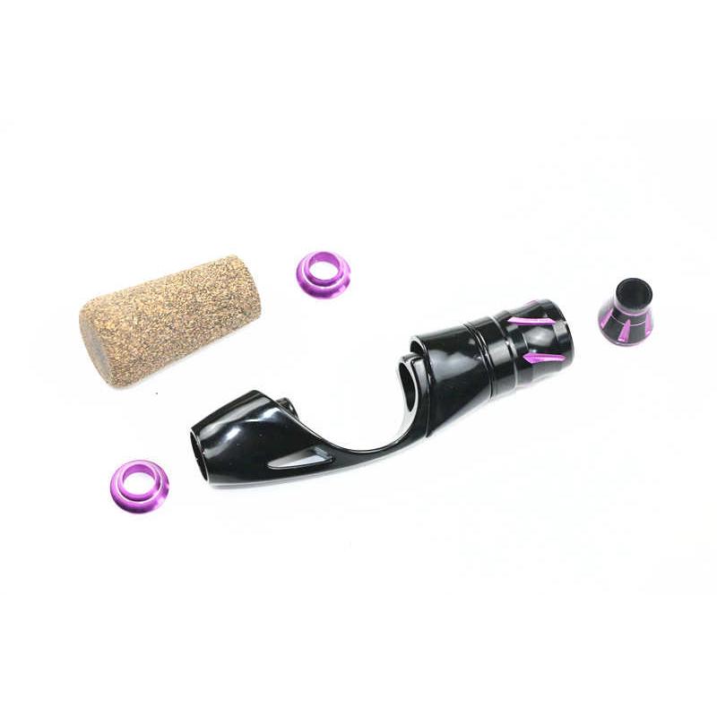 DIY直柄路亚鳟鱼竿用轻便型把手套装橡胶软木金属件鱼竿手柄配件