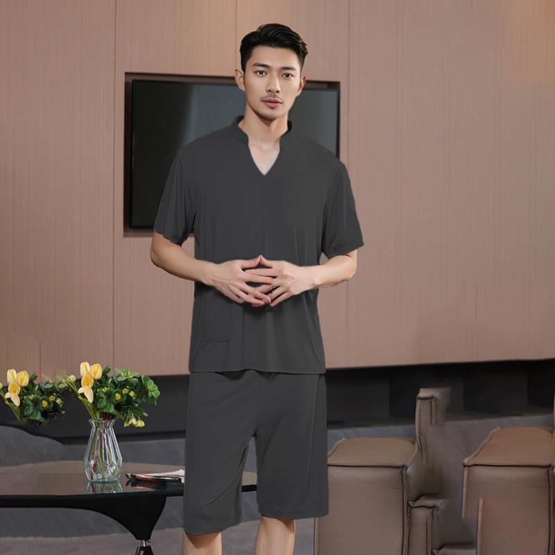 汗蒸服女曲水浴服冰凉丝云丝睡衣桑拿服按摩服男士洗浴家居服兰亭