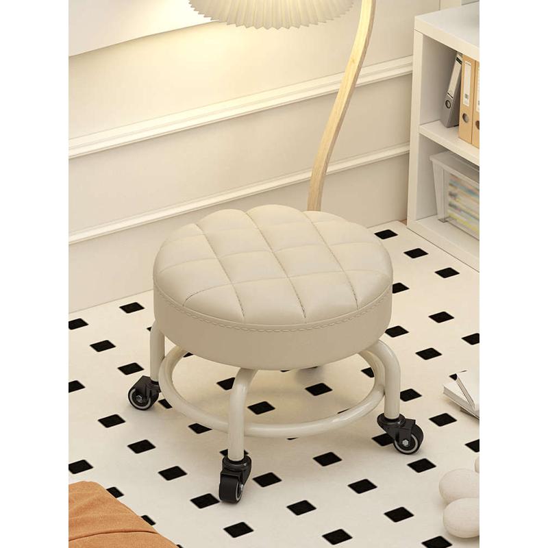 滑轮矮凳带轮万向轮小凳子带娃神器儿童滑轮凳多功能美缝圆凳软坐