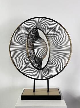 现代轻奢几何金属摆件高级感客厅书房电视柜样板房简约艺术装饰品