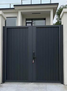 铝合金花园院子门铁艺庭院门单双开栅栏门乡村别墅户外不锈钢小门