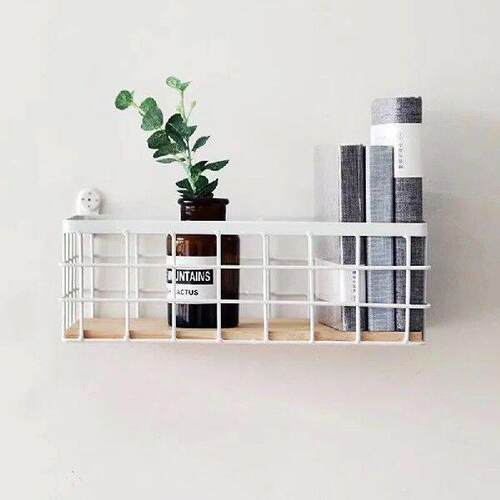 Wrought Iron Storage Basket Tableware Sundries Organizer