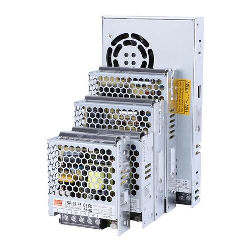 铭纬LRS-350超薄开关电源24V48V直流输出AC转DC转换电源200W/100W