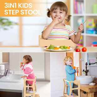跨境儿童漱脚踏凳氏学洗习塔家用厨房站式 SFF椅子宝立宝洗手垫脚
