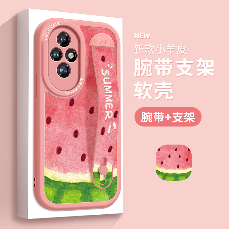 适用荣耀200手机壳腕带90gt保护套女款honor100pro新款支架80/70p