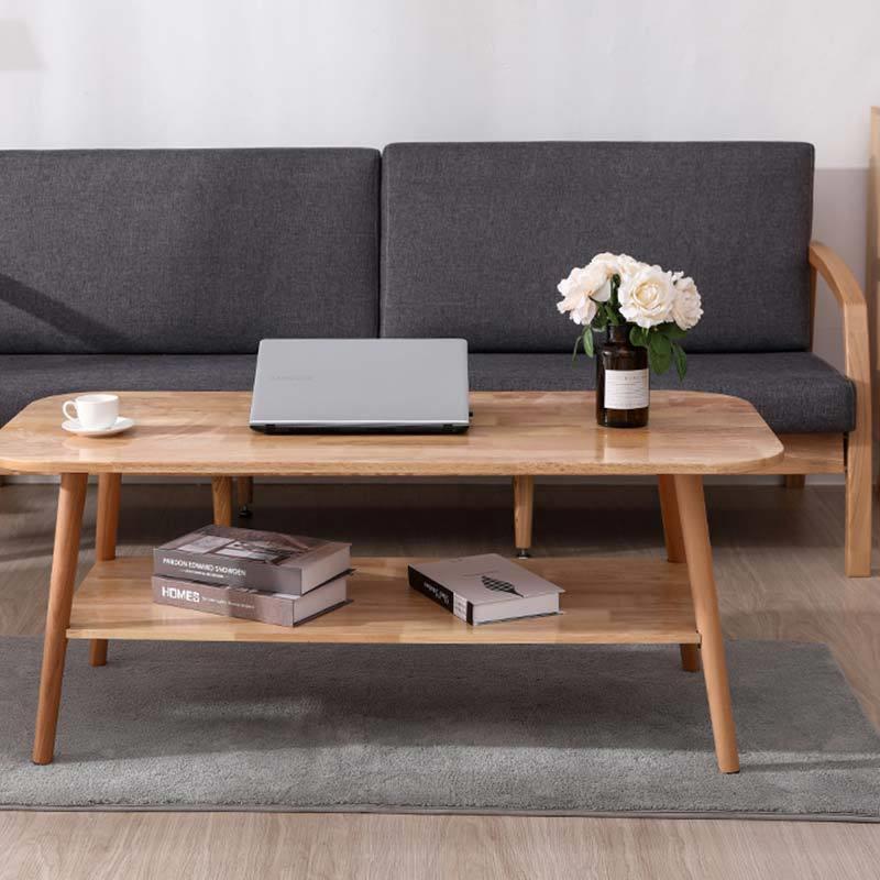 实木WCN茶几简约厅小户型桌现茶代原木意客卧室时尚简易橡胶创木