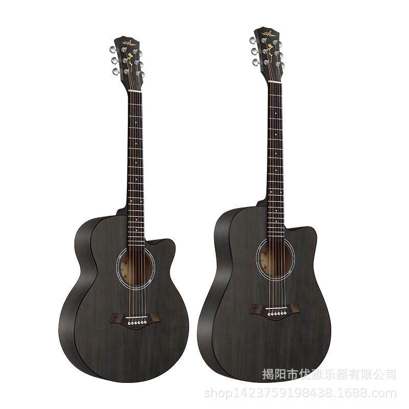 41AD4178云杉木面板民谣六弦木吉他寸丨谣4寸121品位缺角民木吉他