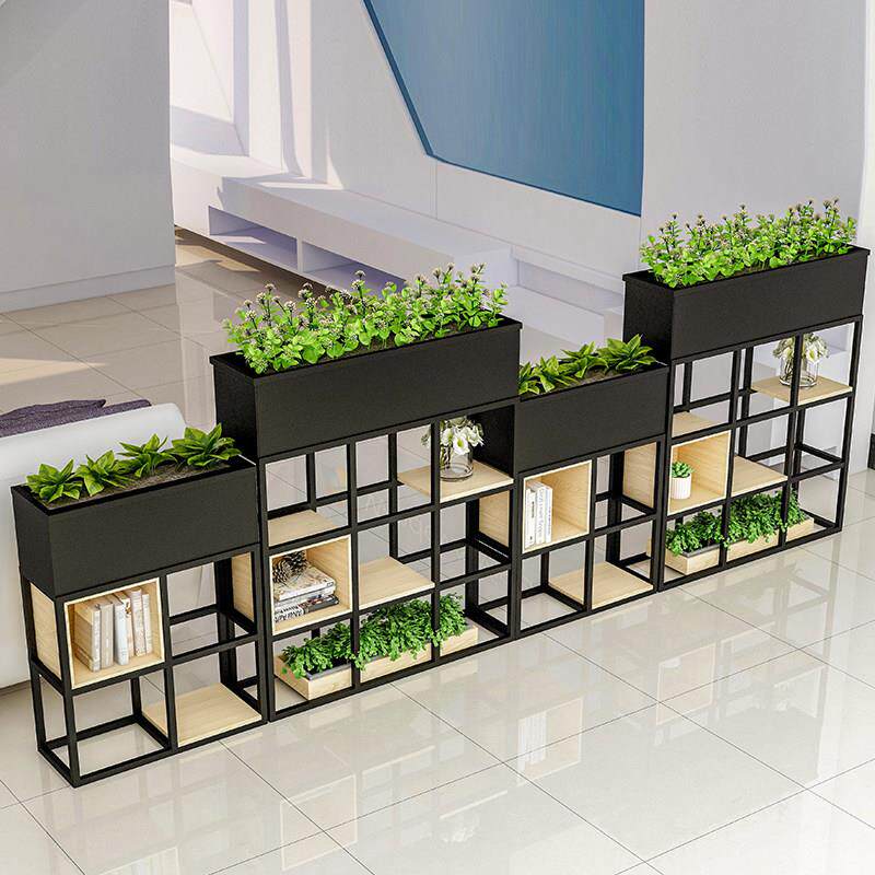 铁艺办公室矮隔断柜置物架食堂饭厅饭店屏风卡座围栏书架绿植花架