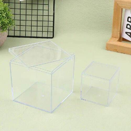 1Pc Transparent Acrylic Boxes With Cover Plastic Organizer
