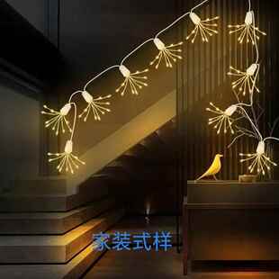 led太阳能烟花灯圣诞铜线灯串满天星庭院草坪蒲公英防水电池盒