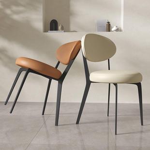 奶油风餐椅靠背子师意式 极简椅现代简约043用家餐桌椅子网红设计