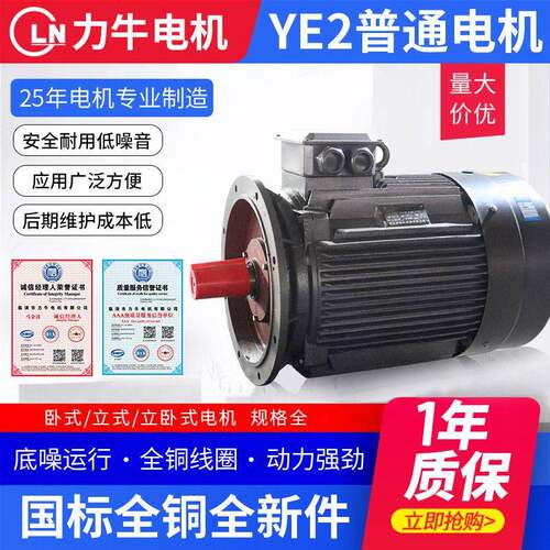 YE2系列三相异步电动机YE2-80-4-0.75W效异步电机全铜线电机