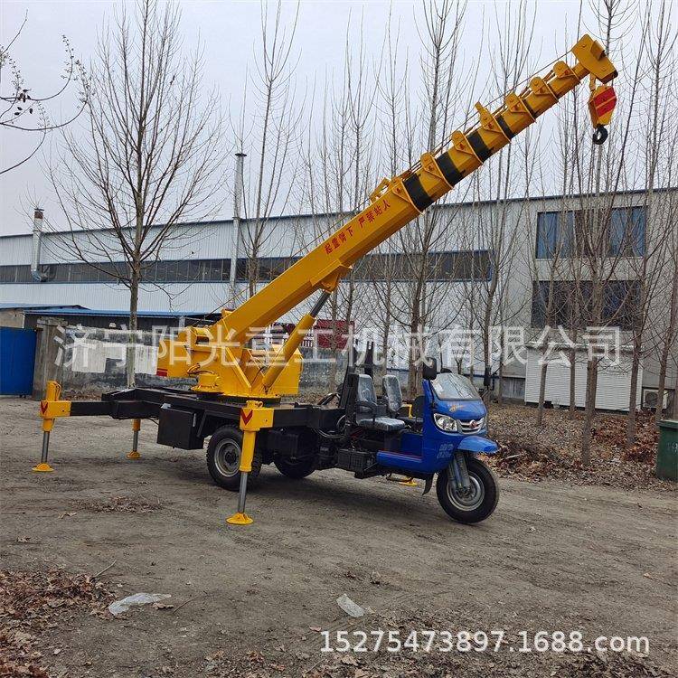 5吨农用三轮吊车 全液压直臂伸缩吊 城乡建设用起重机 油电两用