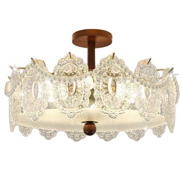 法式复古水晶卧室吊灯北欧简约餐厅吸顶灯轻奢创意贝壳客厅灯