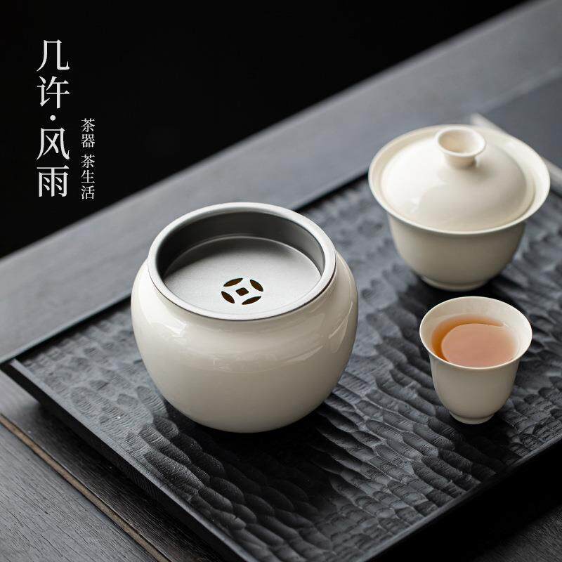 几许风雨小号建水草木灰茶洗废水缸功夫茶具茶道配件家用茶台笔洗