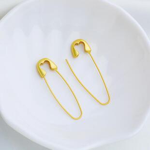 沙金包金保色别针哑光手链项链简易扣针材料diy手工胸针配饰品