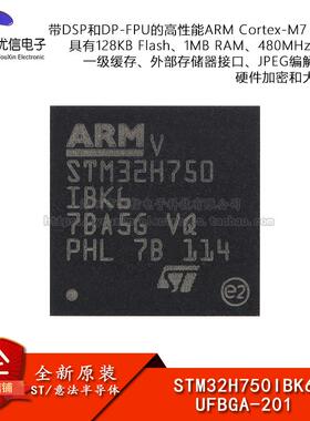 原装STM32H750IBK6 UFBGA-201 ARM Cortex-M7 32位微控制器-MCU