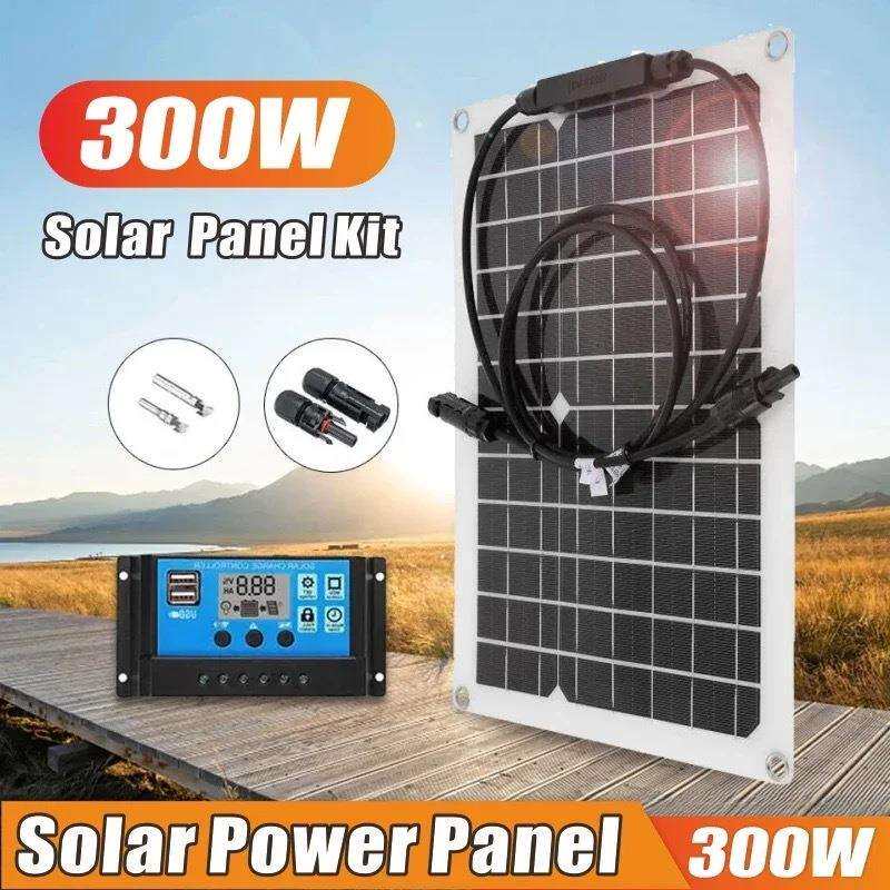 15W柔性太阳能电池板18V控制器套装10A-100A汽车游艇充电器300W