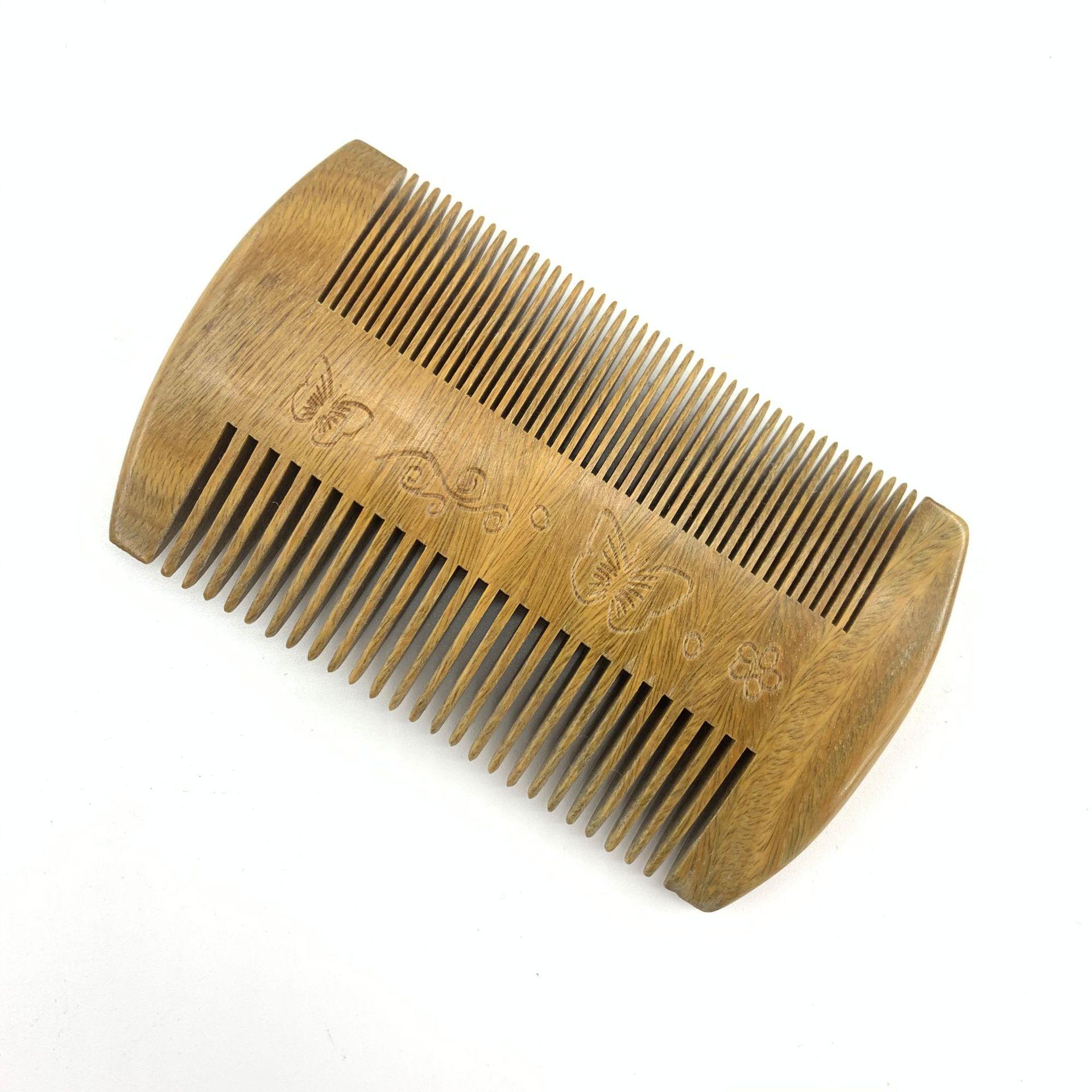 logo金丝绿檀木篦子胡须雕花木雕