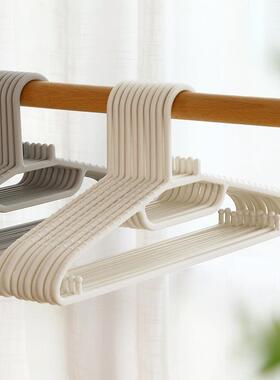 0FIS个日式用无痕防滑2衣架塑料衣服撑台子宿舍阳衣柜衣挂家晾圣
