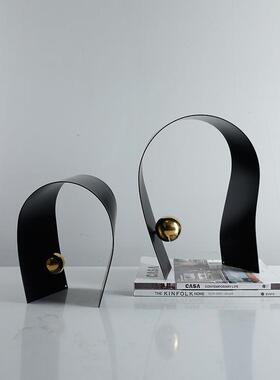 简约现代黑色金球铁艺金属拱门创意艺术摆件样板房桌面装饰摆设