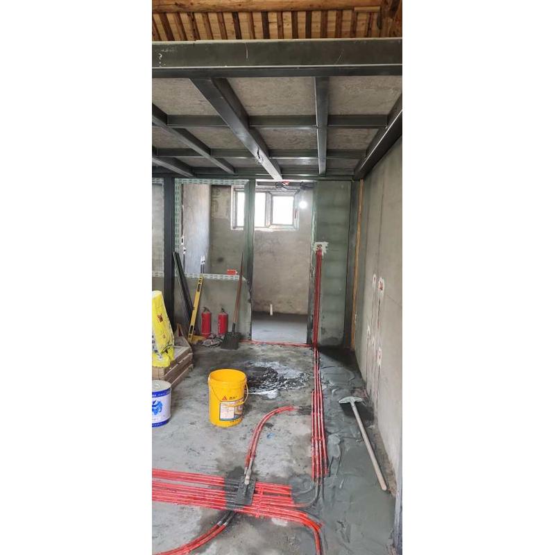 轻体砖砌墙,钢结构施工,电路布线