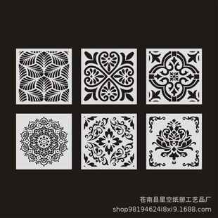 跨境热卖 Mandala 30*30 墙绘 地板家具装饰 绘画模板 亚马逊