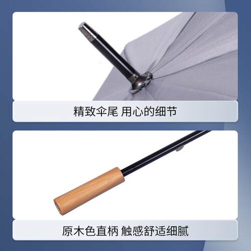 SUSINO梅花抗风直柄雨伞大号双人加固木柄男女商务伞雨伞防风