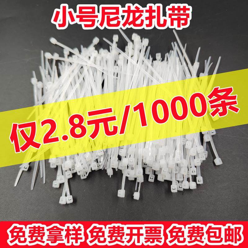 自锁式尼龙小扎带3*60 80 100mm塑料尼龙扎线带透明细扎带