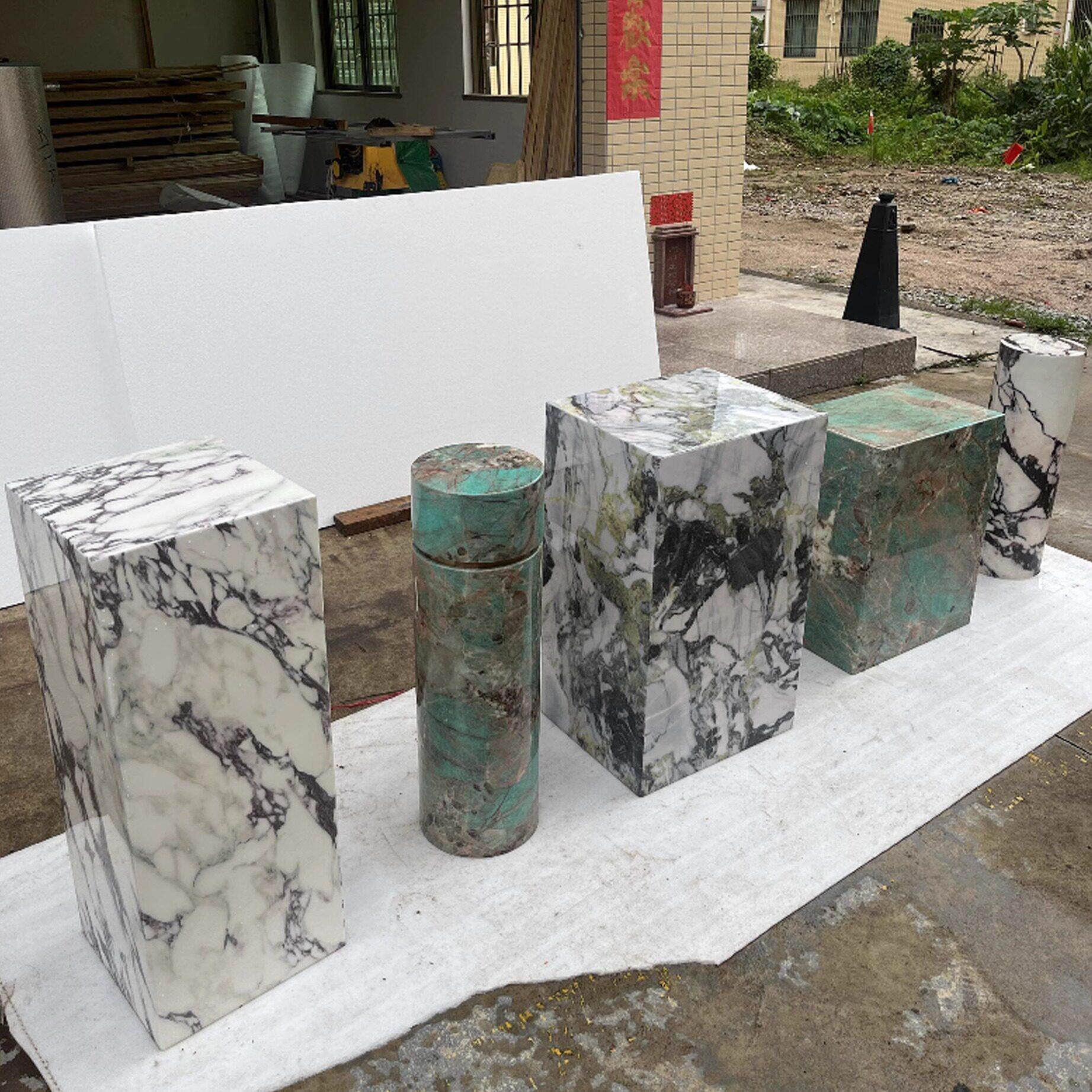 大理石底座客厅石材台立柱墩子玄关落地展示台装饰品摆件雕塑花架