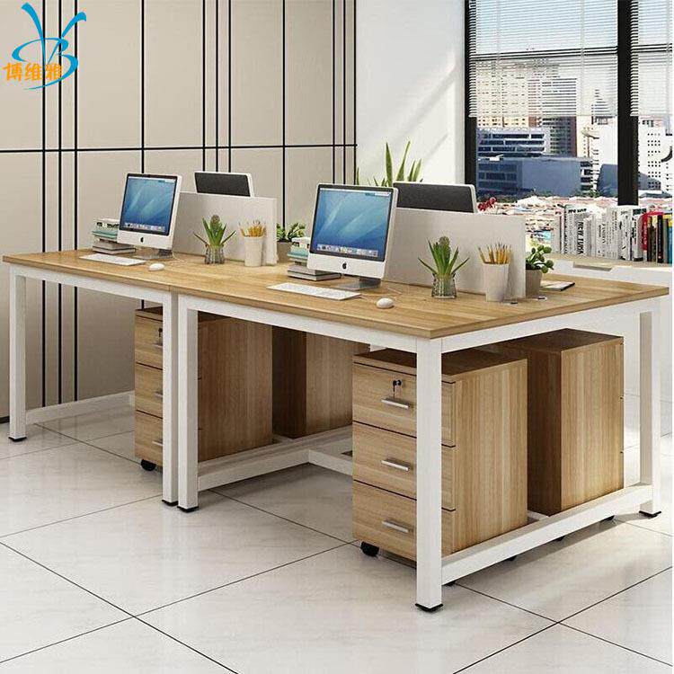 现代时尚办公家具职员办公桌 办公屏风隔断卡位简约员工4人位含柜