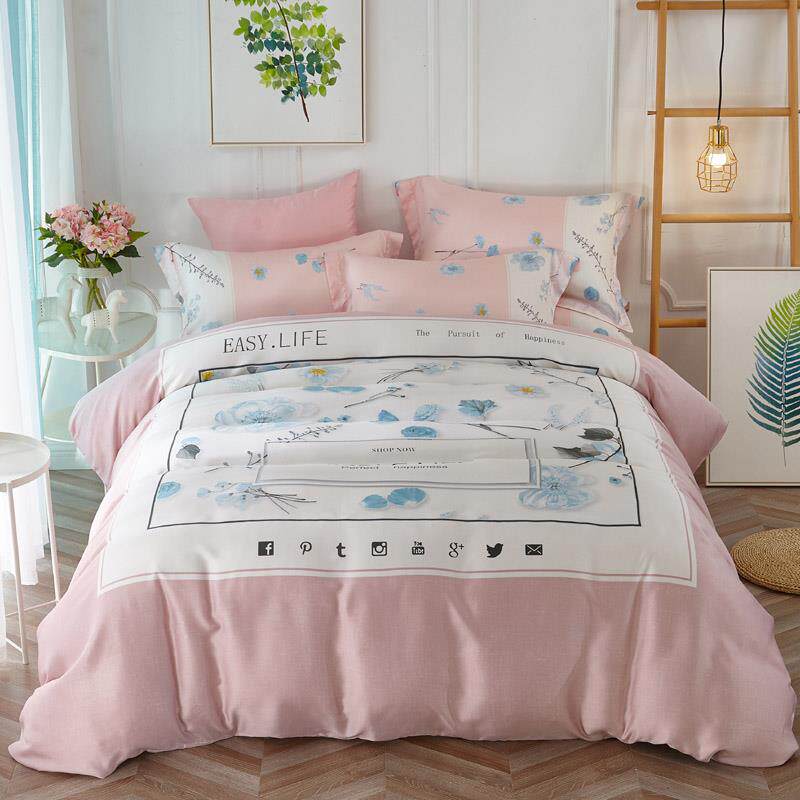 高档2024春夏季面双纯天丝四件套3D床上单用品床冰丝被套1滑.8m床