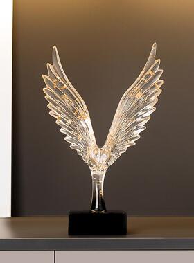 大鹏展翅飞鹰摆件高档办公室柜装饰品客厅酒柜电视柜摆设现代简约