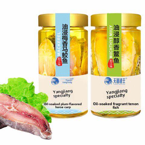 天海御风油浸梅子香鲭鱼香鲭鱼即食咸鱼海鲜酱拌面酱菜阳江特产