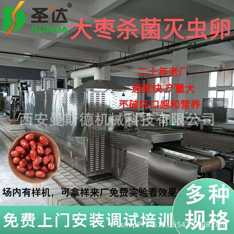 大枣杀虫机核桃仁烘烤杀菌机坚果类微波烘干熟化设备一机多用