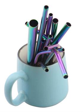 Metal Drinking Straw Stainless Steel Colorful Straws Reusab