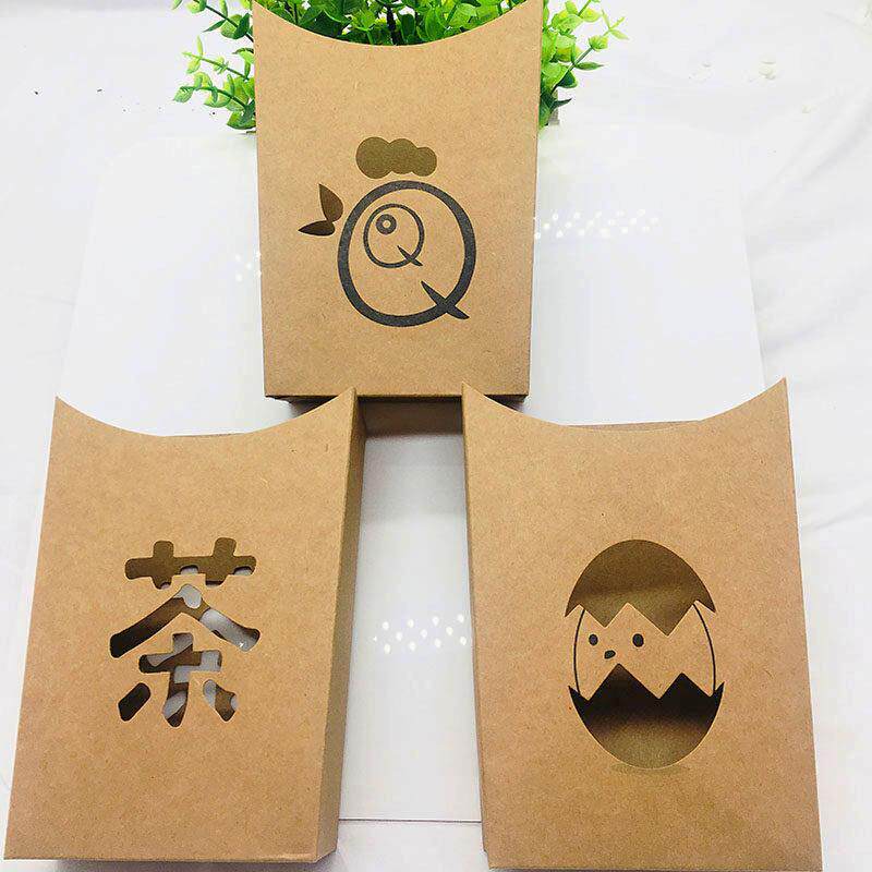 现货定做鸡蛋盒打包盒子一次性纸袋仔薯条板栗口牛皮纸包装盒包邮