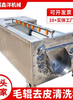 自动洗生蚝机硬毛辊去泥清洗生蚝设备不锈钢喷淋洗生蚝XY-0032