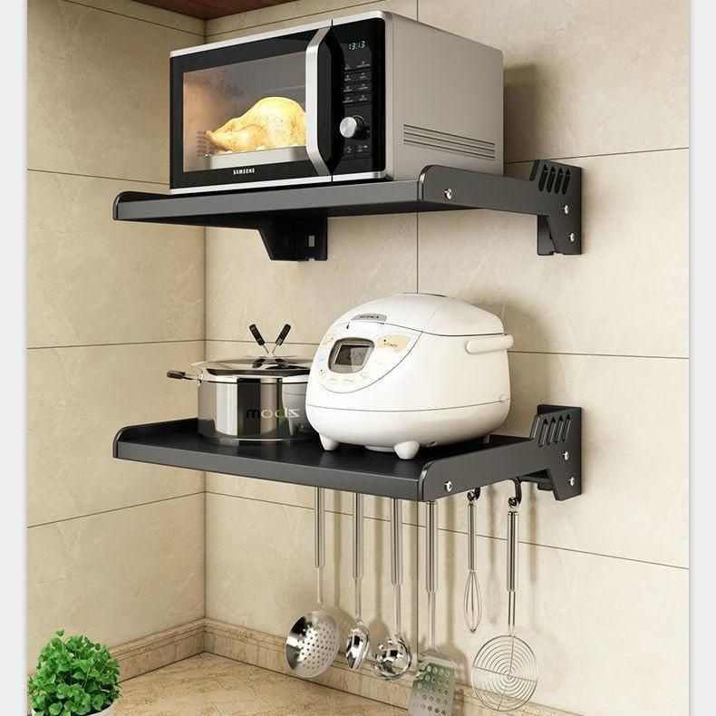 微波炉架子置物架墙上厨房免打孔壁挂式家用放烤箱挂收纳挂架支架