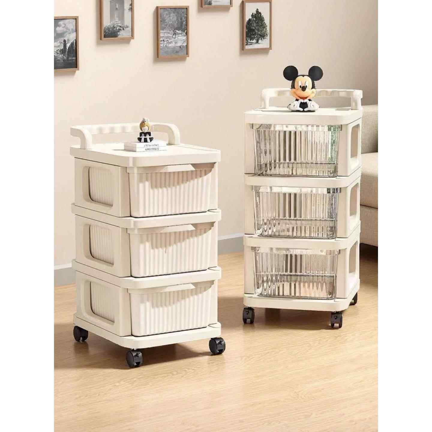 小推车零食置物架收纳柜厨房可移动落地抽屉式储物架多层整理架,收纳整理,家用收纳手推车,淘宝优惠券,粉丝福利购,淘宝优惠卷