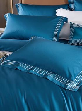 跨纯境部色简欧14棉纯0支埃及长绒棉四件套纯棉XHC4165床上用品色