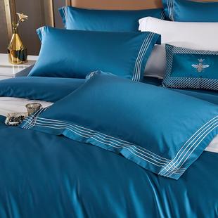 跨纯境部色简欧14棉纯0支埃及长绒棉四件套纯棉XHC4165床上用品色
