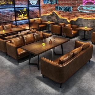 需定制小酒馆咖啡厅茶楼卡座沙发酒吧西餐厅桌子清吧餐吧烧烤餐桌