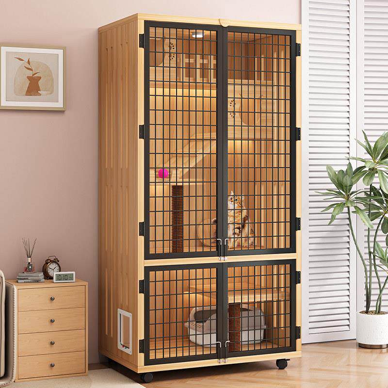 实木猫笼子家用室内超大空间猫房屋猫舍猫窝猫厕所一体猫柜猫别墅