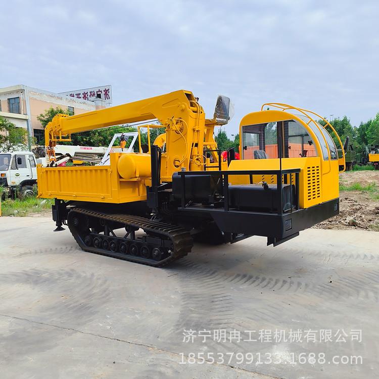 8吨橡胶带随车吊工程建筑钢材吊装运输车 山地爬坡钢制履带随车吊